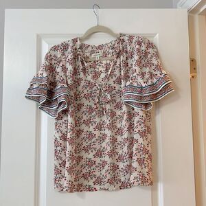 Max Studio short sleeve print blouse.